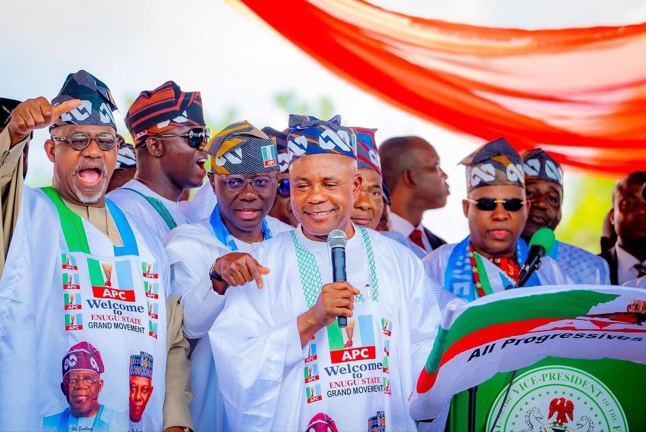 Governor Peter Mbah addresses Ndi Enugu after his defection to APC 